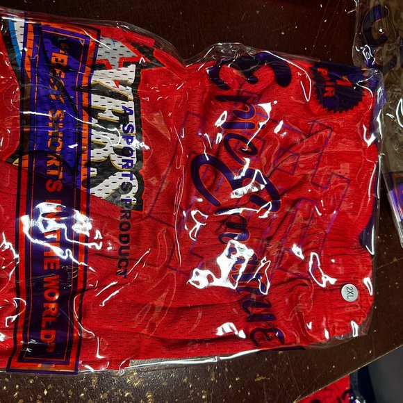 Eric Emanuel Mens Red Sixers Edition Elastic Waist Mesh Athletic Shorts Size XXL - Picture 6 of 6